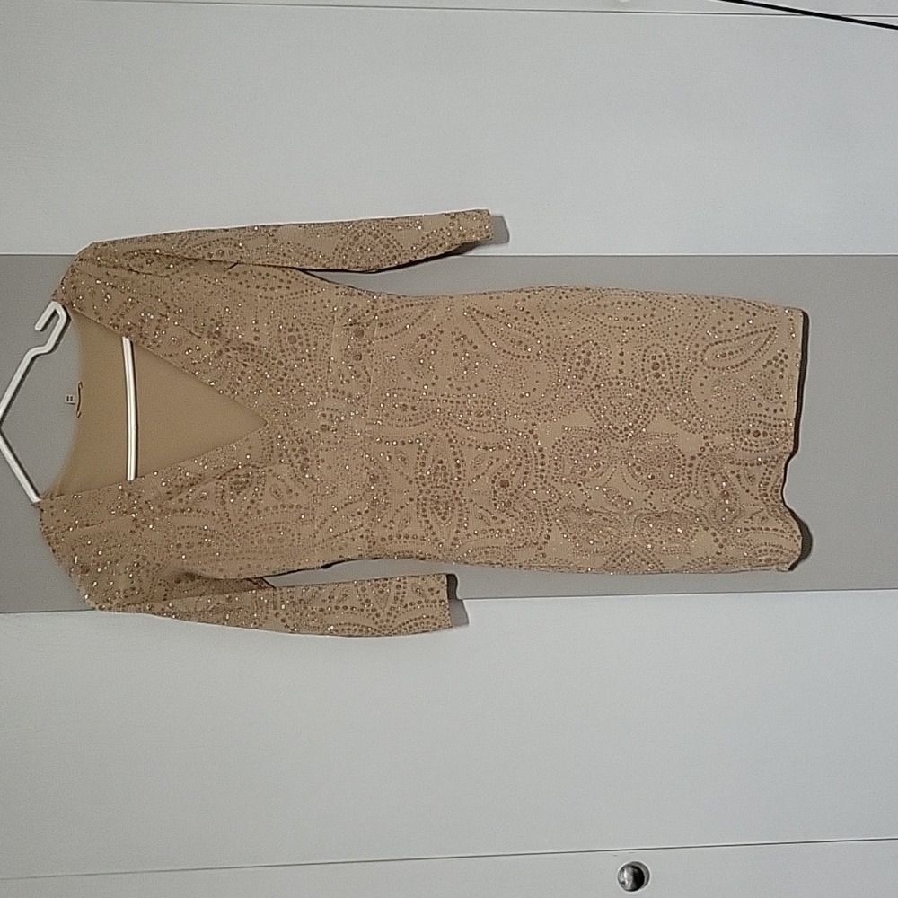 Women's long sleeve glitter mini dress size 8